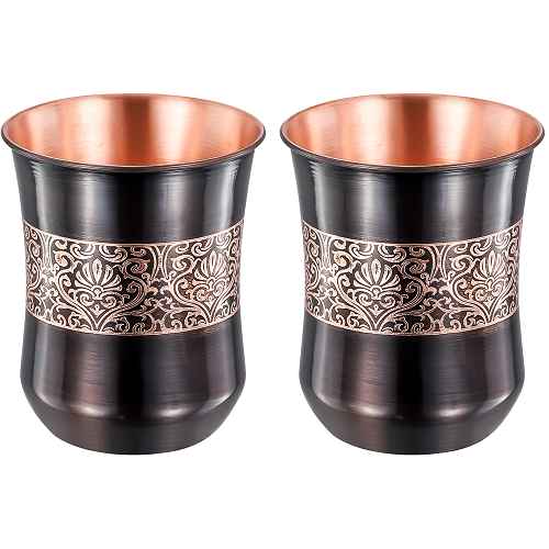 Rajwadi Damru Copper Glass Set