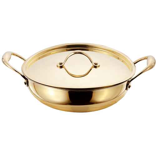 Full Brass Karahi with Lid Kalai Inside