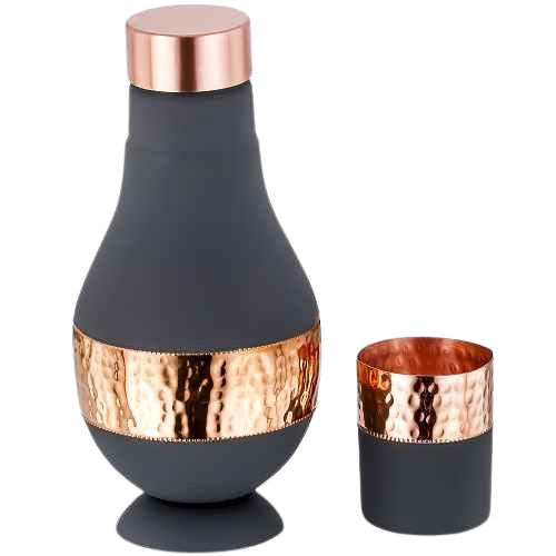 Varsha Grey Copper JAR with 1 Glass