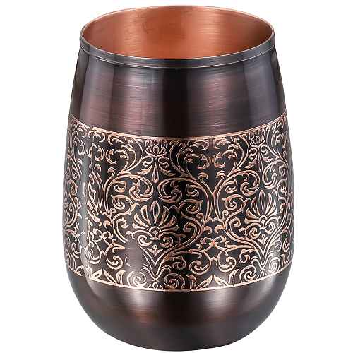 Rajwadi Dholak Copper Glass Set