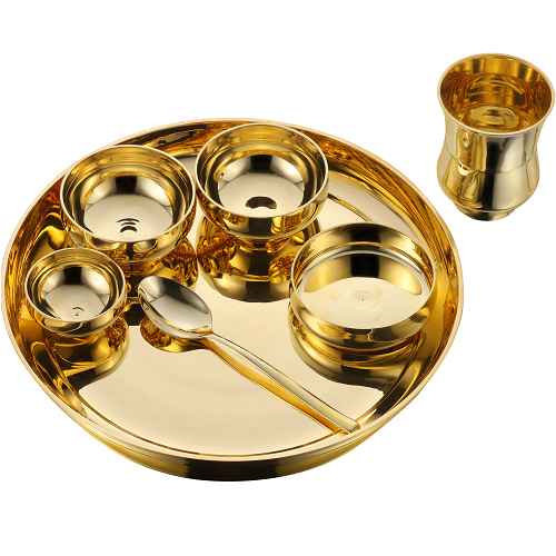 Premium Brass 7 pcs Dinner Set