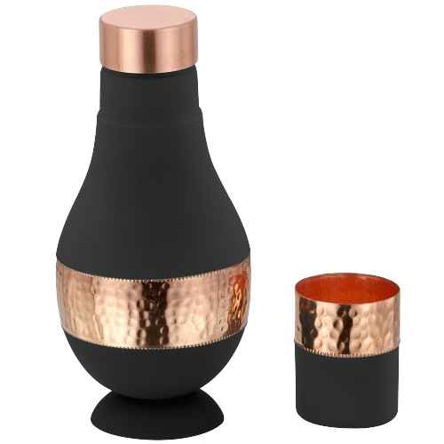 Varsha Black Copper JAR with 1 Glass