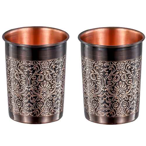 Rajwadi Glass Copper Glass Set