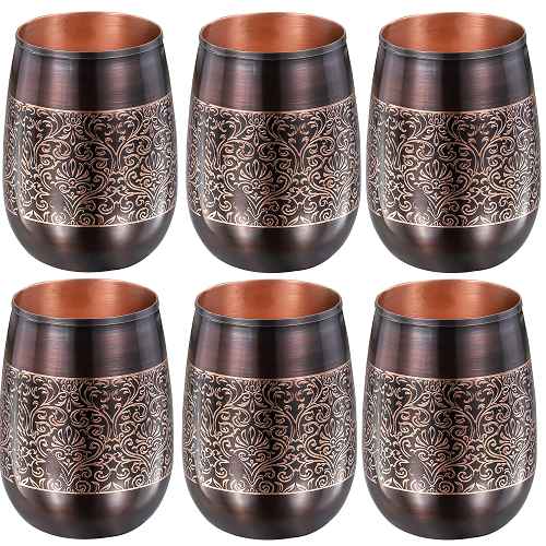 Rajwadi Dholak 6 Copper Glass Set