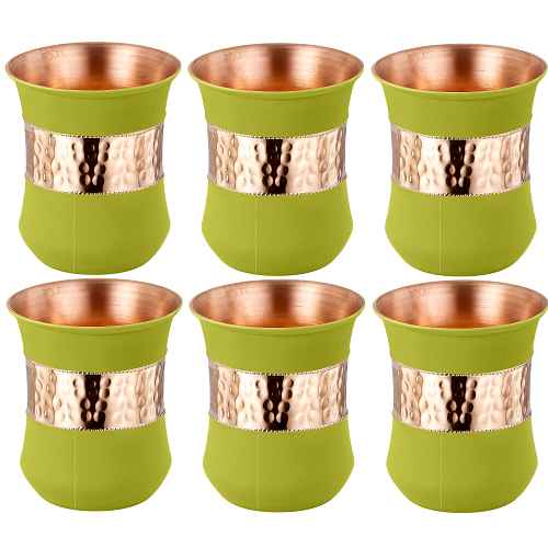 Patra Green 6 Copper Glass Set