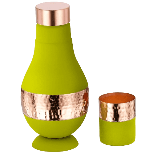 Varsha Yellow Copper JAR with 1 Glass