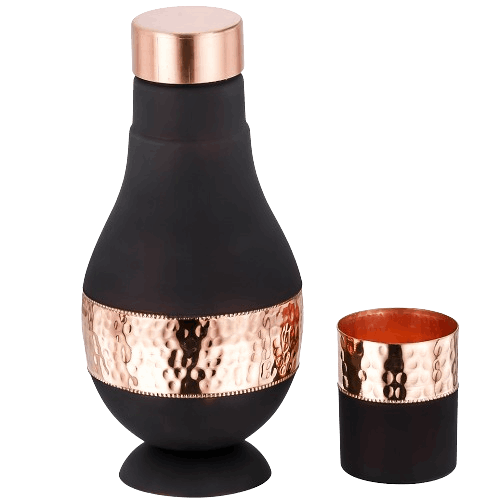 Varsha Black Copper JAR with 1 Glass