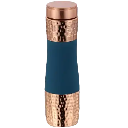 Nanda Blue Copper Bottle with 2 Glass