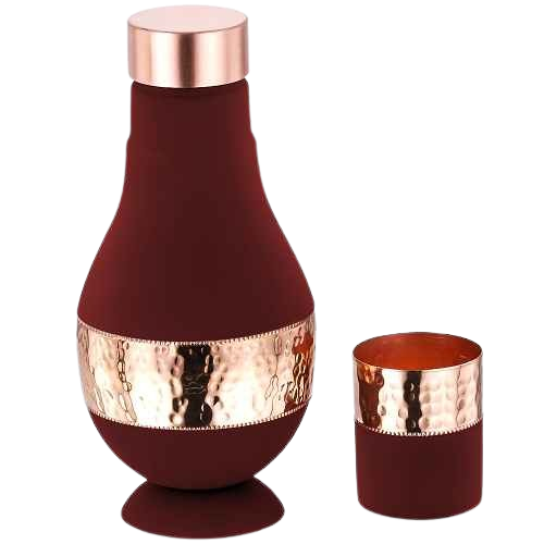 Varsha Red Copper JAR with 1 Glass