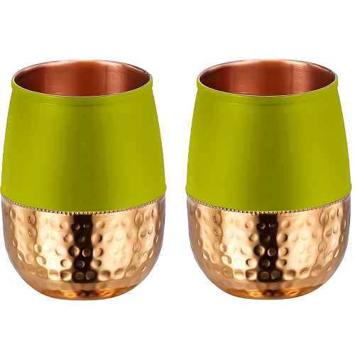 Chashaka Green Copper Glass Set