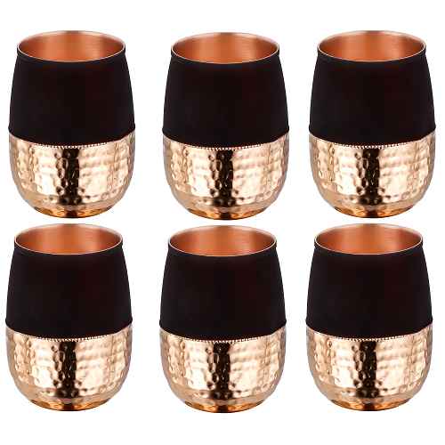 Chashaka Black 6 Copper Glass Set