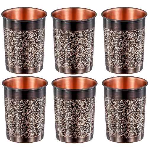 Rajwadi Glass 6 Copper Glass Set