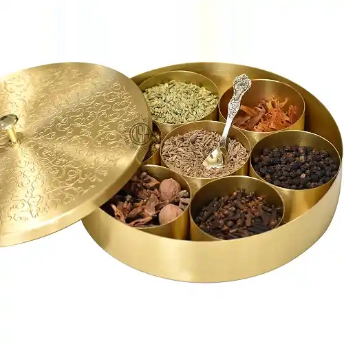 Spice Box Full Brass